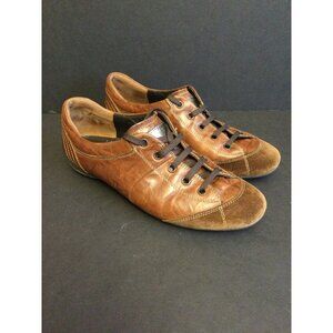 Paul Green Brown Tan Leather & Suede Lace-Up Sneakers
